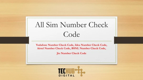 All SIM Number Check Code BSNL, Idea, Vodafone, Jio, Airtel