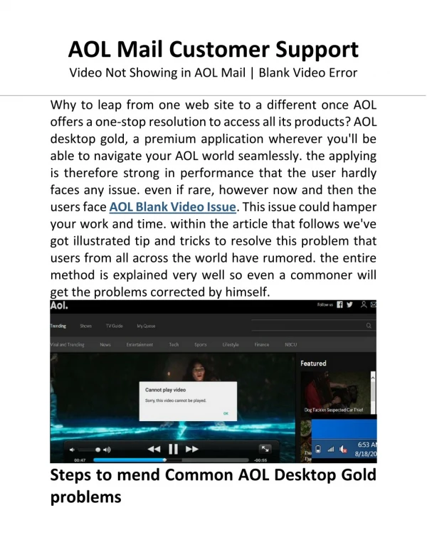 AOL Desktop Gold Support