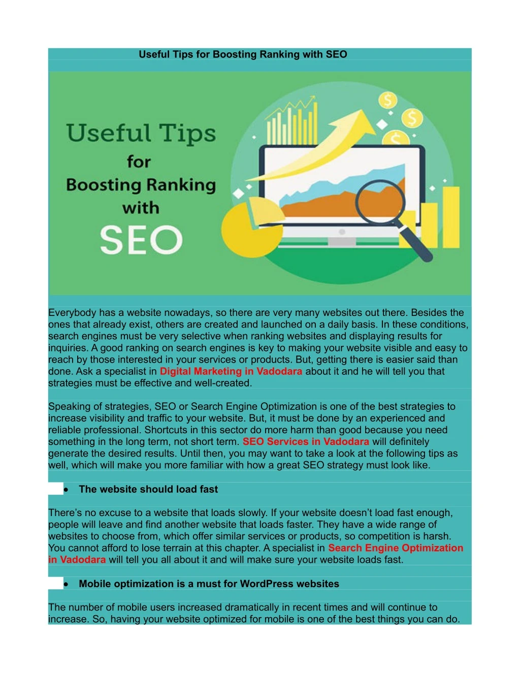 useful tips for boosting ranking with seo
