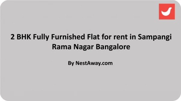 2 BHK Fully Furnished Flat for rent in Sampangi Rama Nagar Bangalore