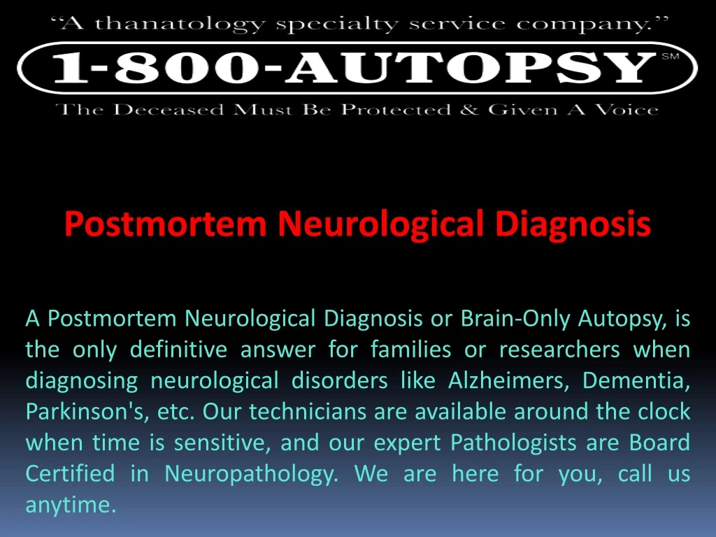 postmortem neurological diagnosis