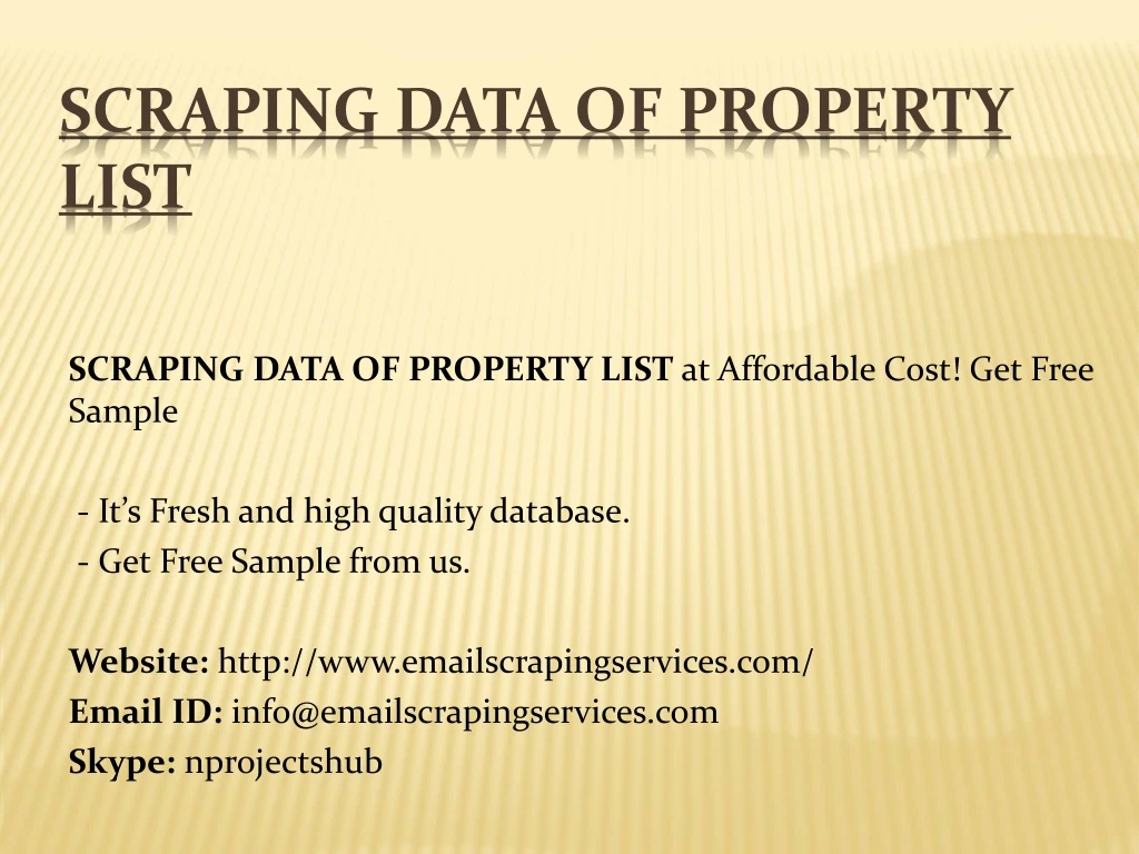 scraping data of property list