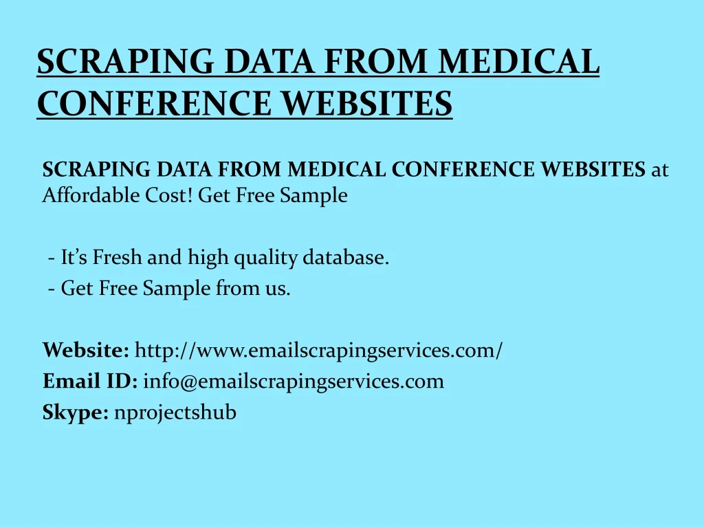 scraping data from medical conference websites