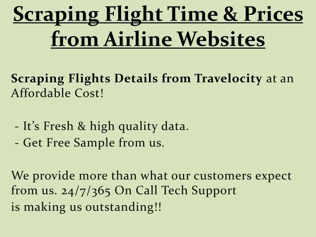 scraping flight time prices from airline websites