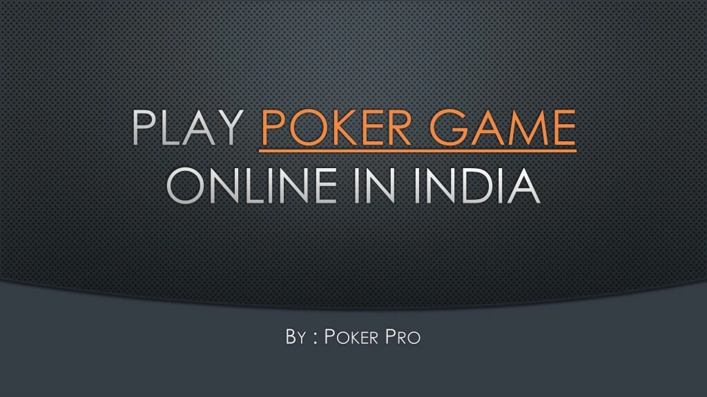 play poker game online in india