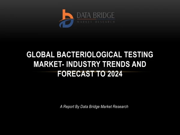 Global Bacteriological Testing Market- Industry Trends and Forecast to 2024