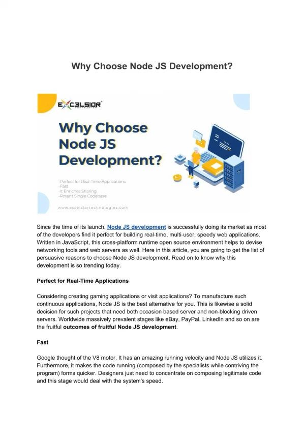 Why Choose Node JS Development?