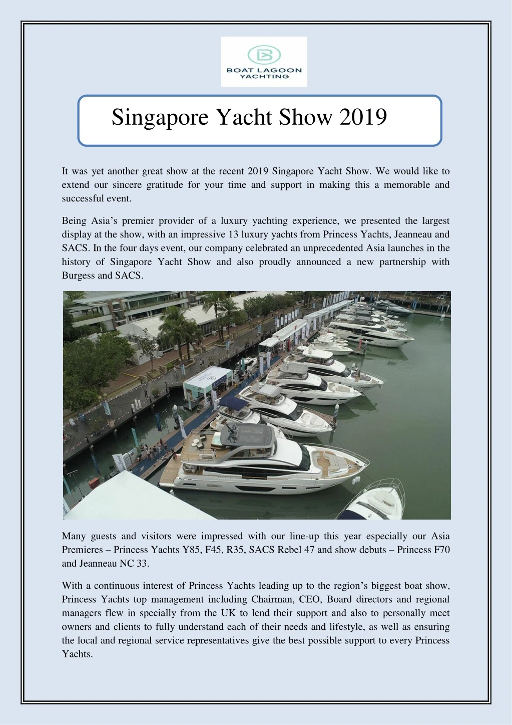 singapore yacht show 2019