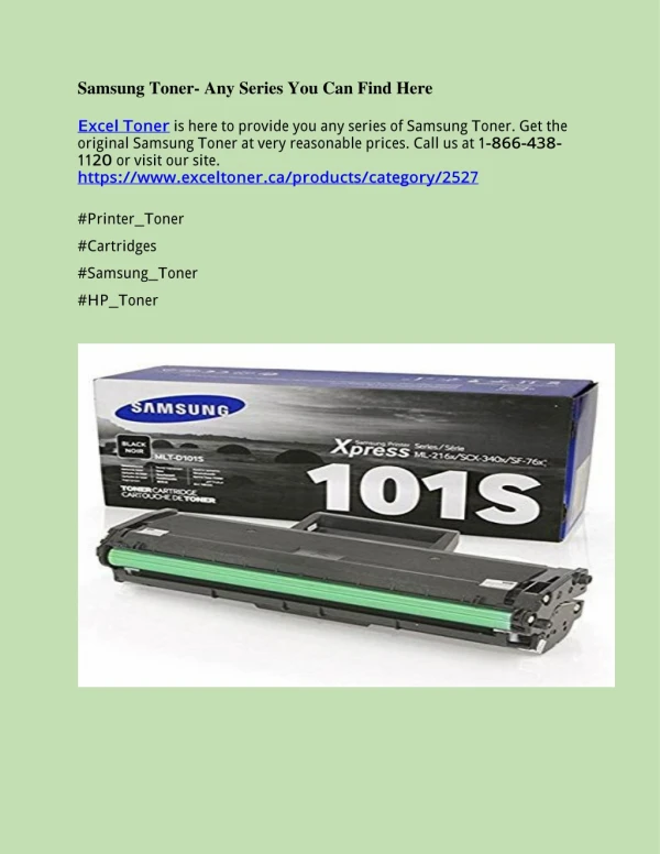 Samsung Toner- Any Series You Can Find Here