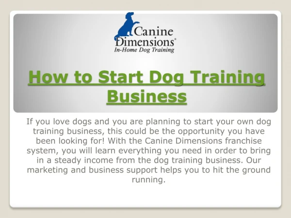 How to Start Dog Training Business