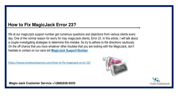 MagicJack support number | 1(888)626-6555 Magicjack customer support