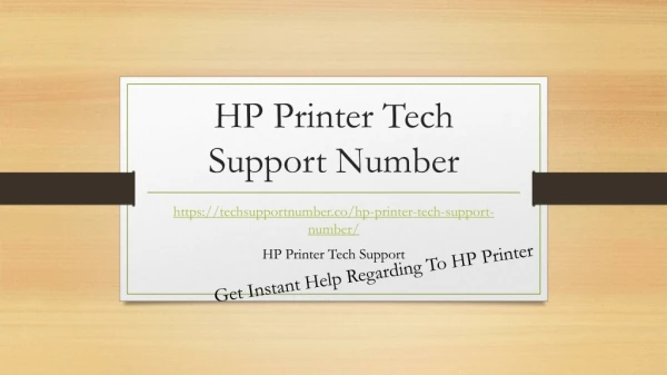 HP Printer Tech Number