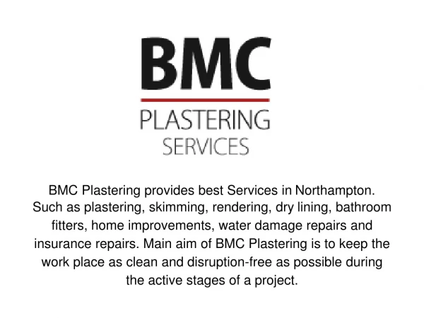 Plastering in Northampton - BMC Plastering