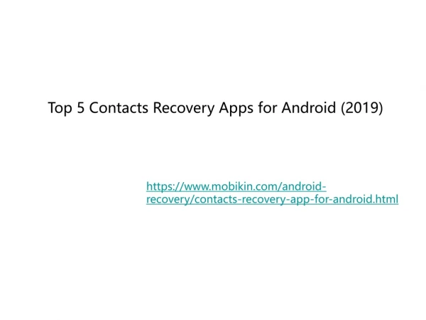 Top 5 Contacts Recovery Apps for Android (2019)