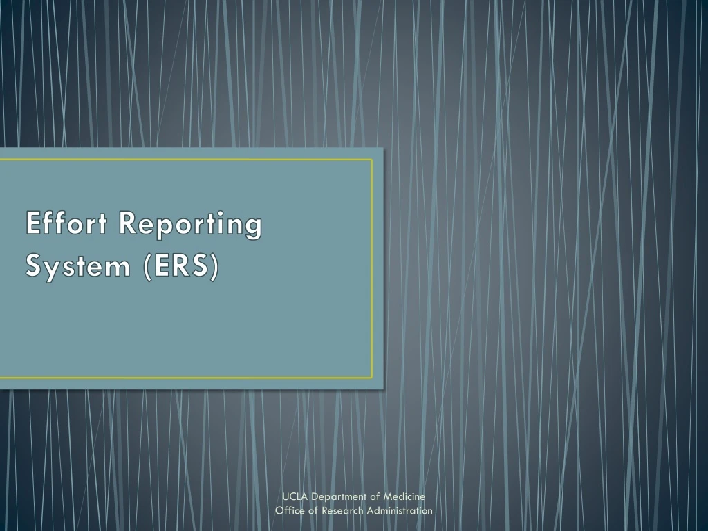 effort reporting system ers