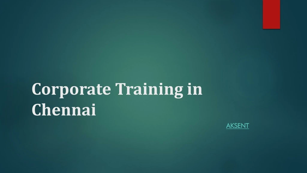 corporate training in chennai