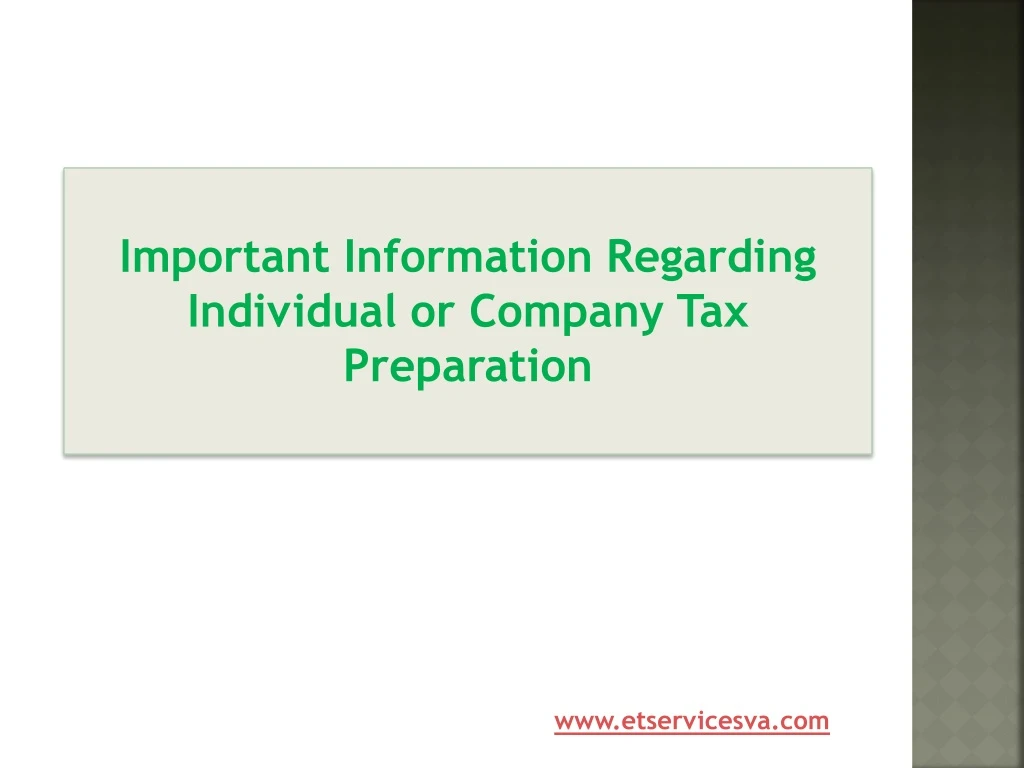 important information regarding individual
