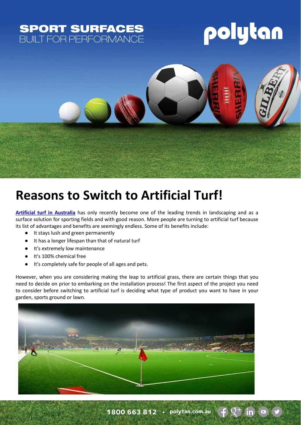 reasons to switch to artificial turf