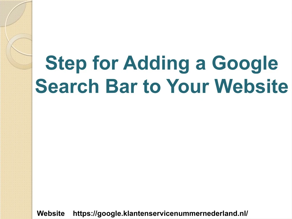step for adding a google search bar to your