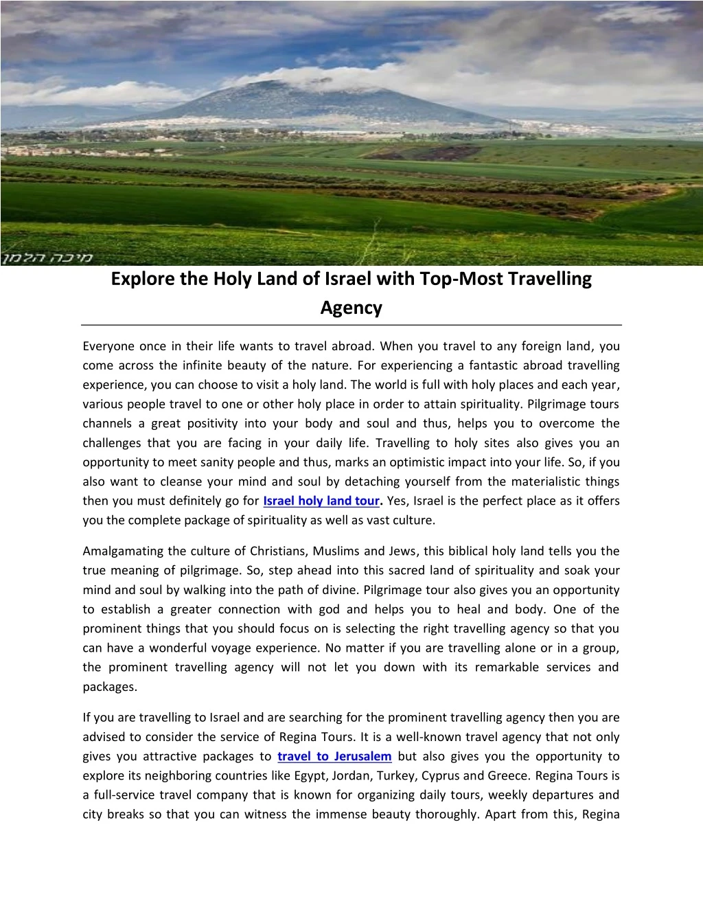explore the holy land of israel with top most