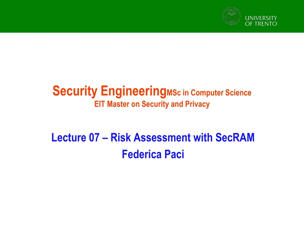 security engineering msc in computer science eit master on security and privacy