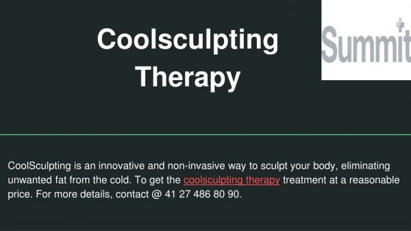 Best Coolsculpting Therapy Services in Switzerland
