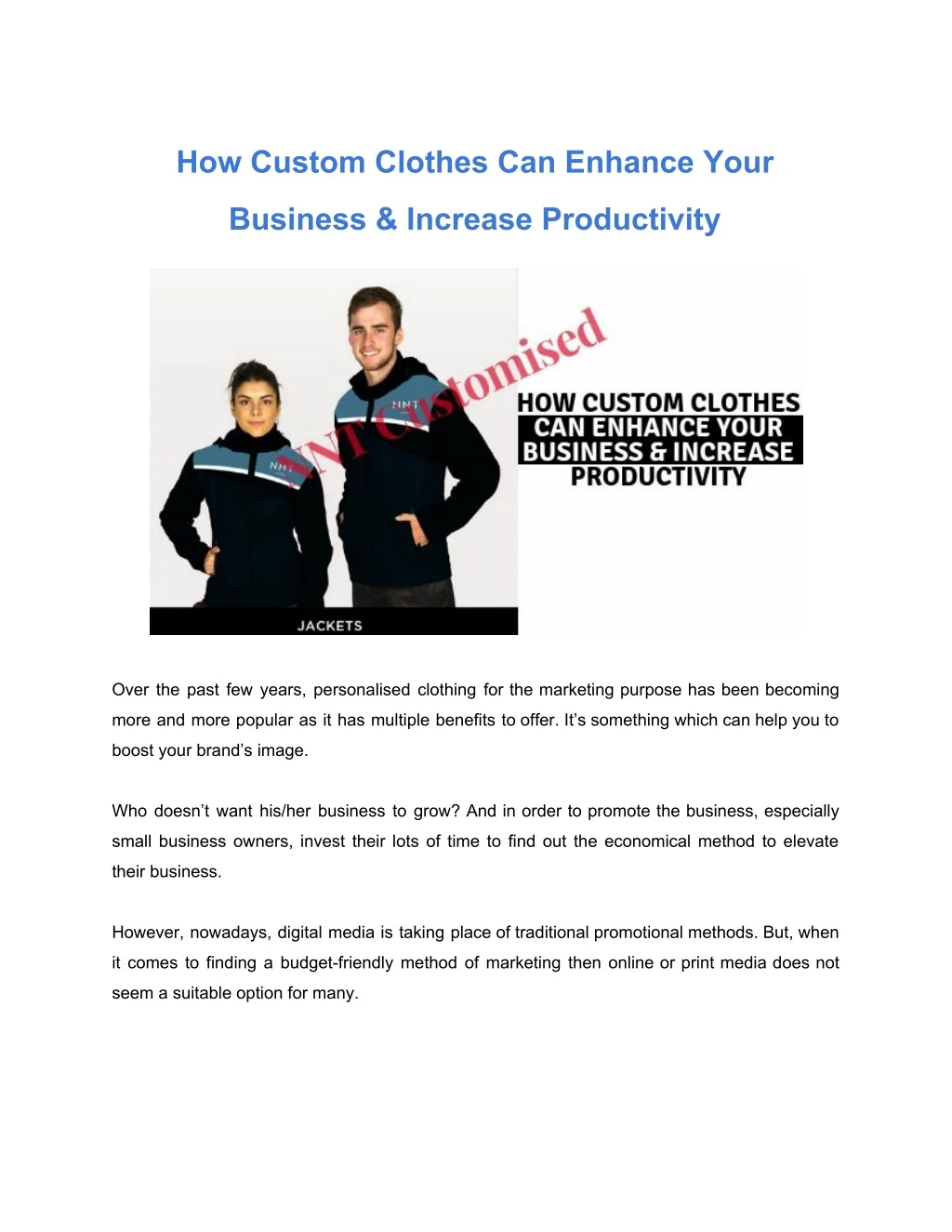 how custom clothes can enhance your