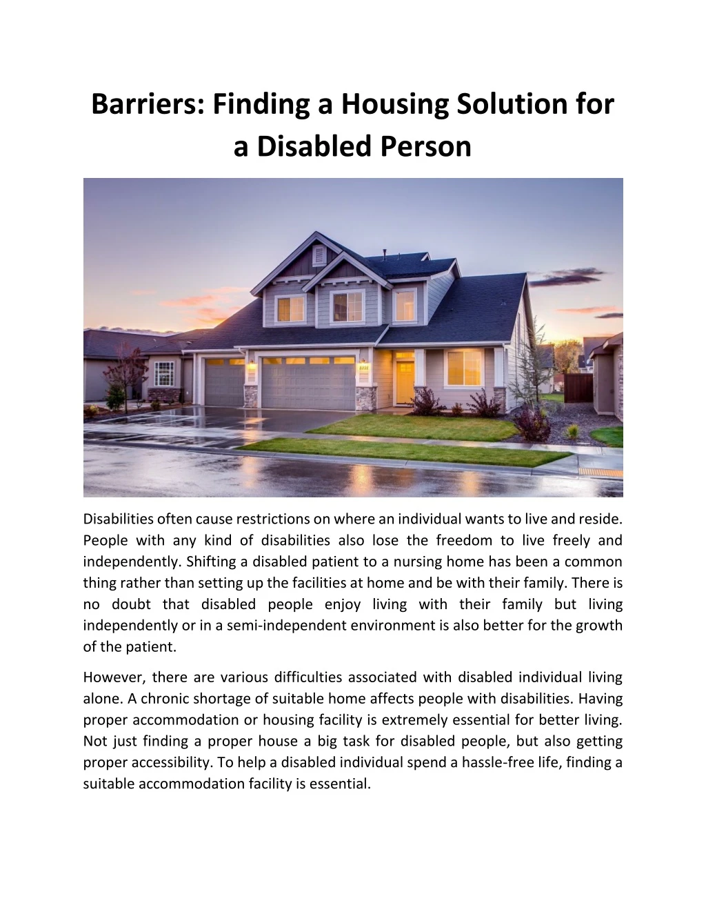 barriers finding a housing solution