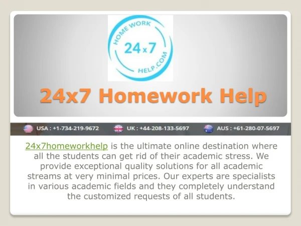 24x7Homework help | English online homework help