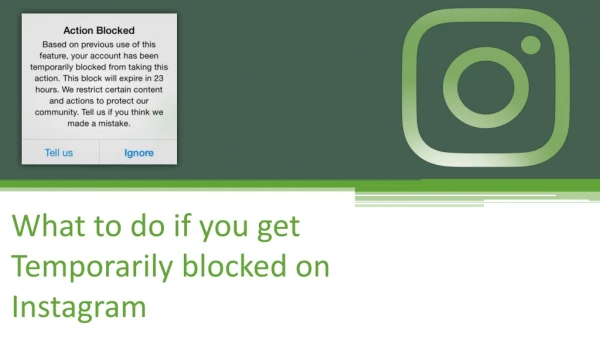 What to do if you get Temporarily blocked on Instagram