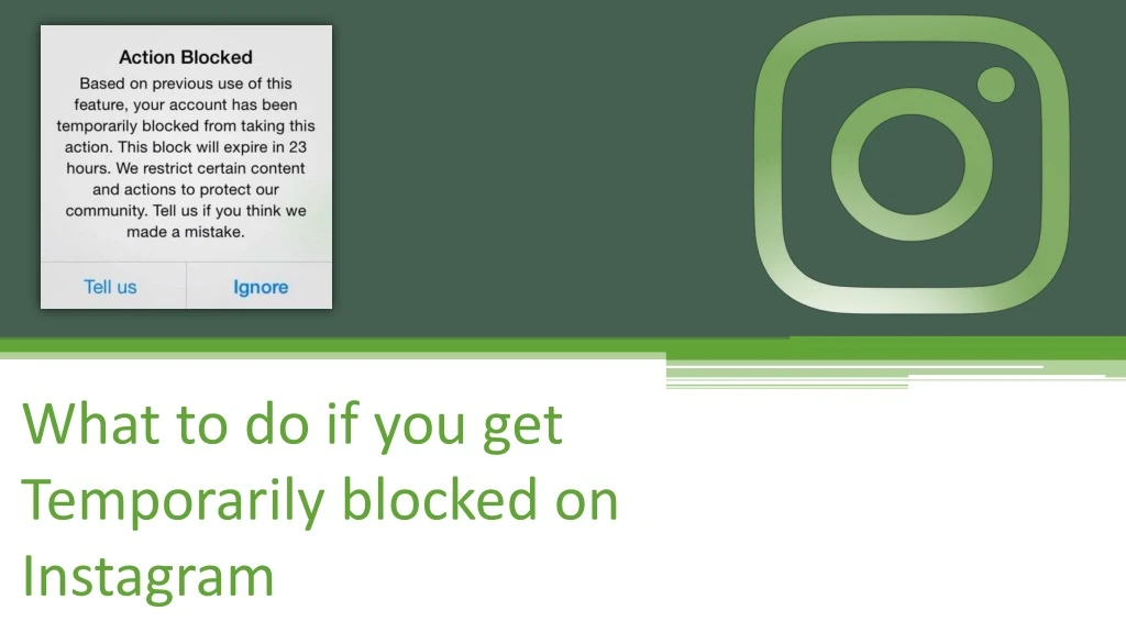 what to do if you get temporarily blocked on instagram