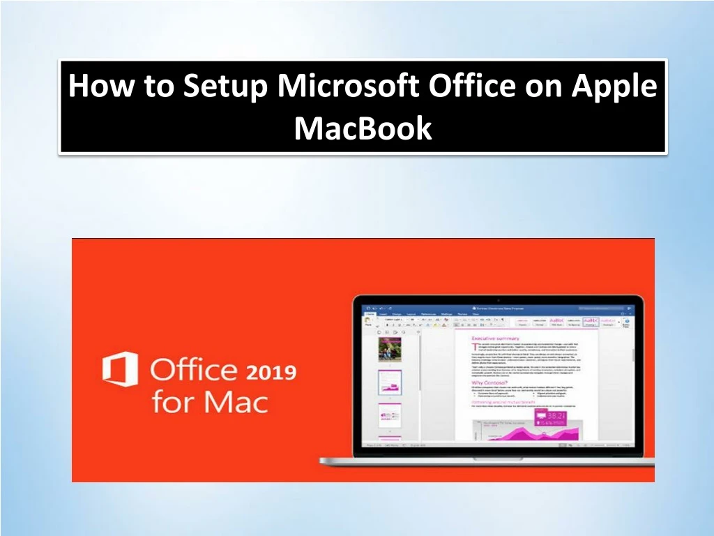 how to setup microsoft office on apple macbook