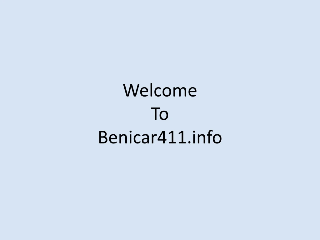 welcome to benicar411 info
