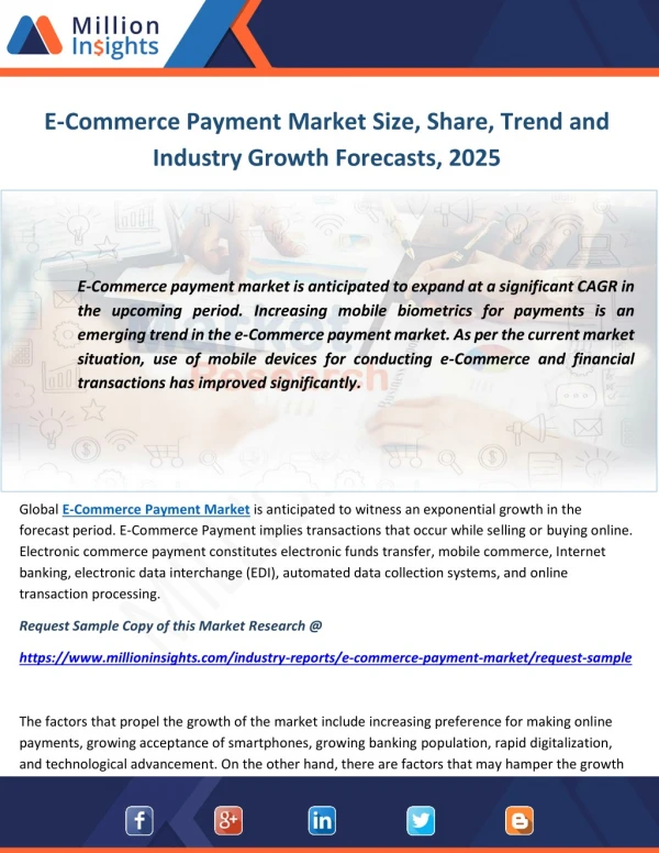 E-Commerce Payment Market Size, Share, Trend and Industry Growth Forecasts, 2025