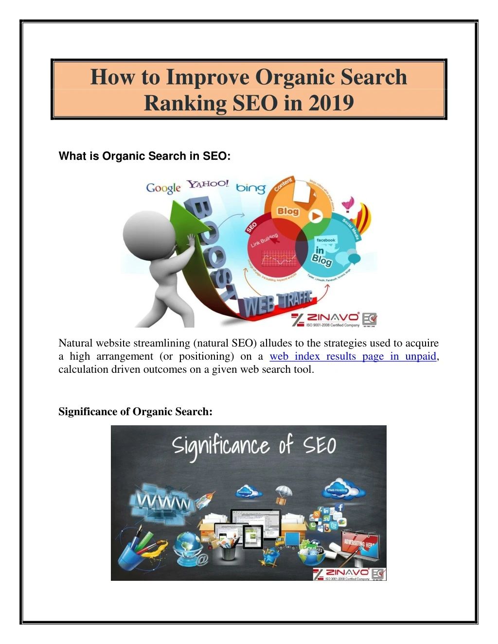 how to improve organic search ranking seo in 2019