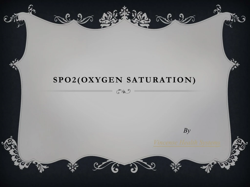 spo2 oxygen saturation