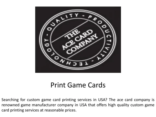 Print Game Cards