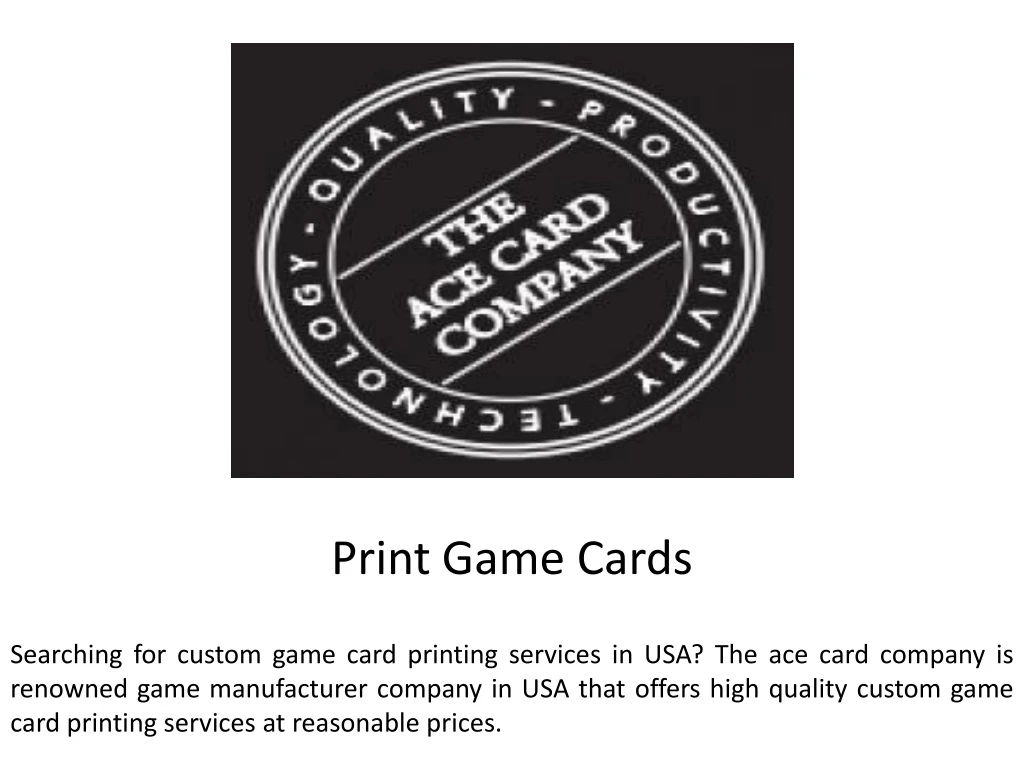 print game cards