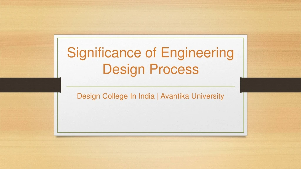 significance of engineering design process