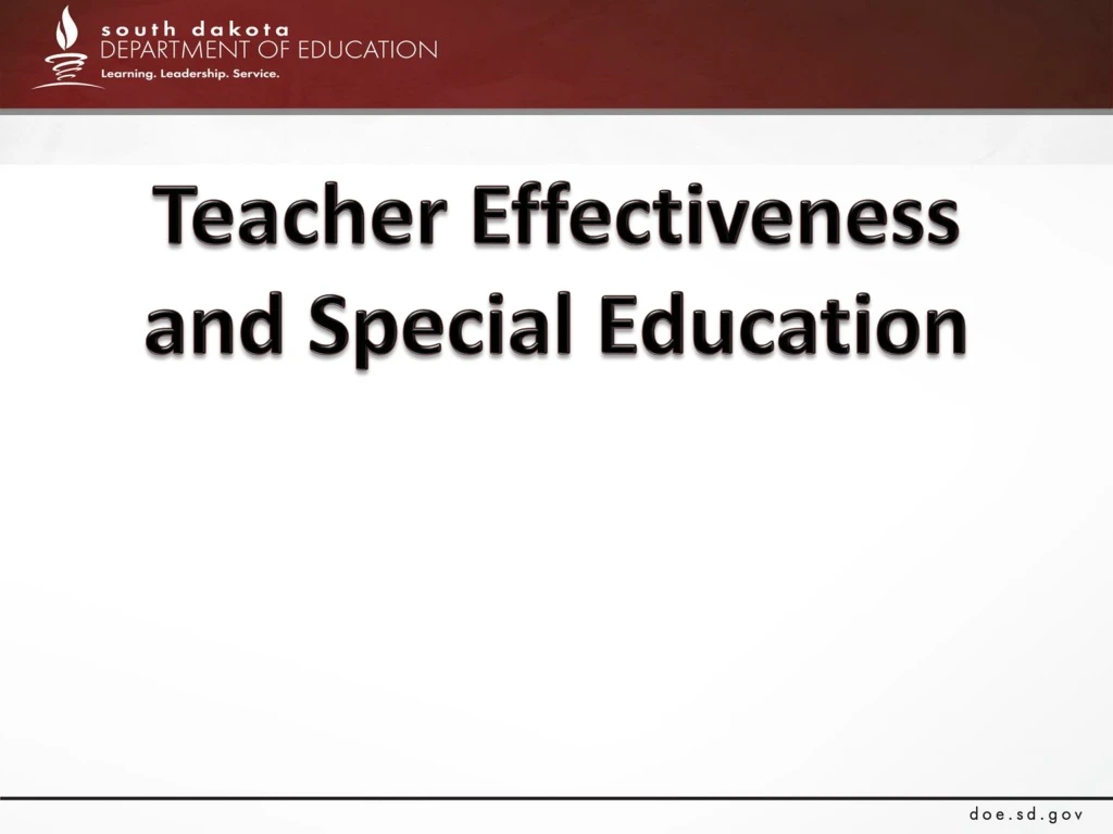 teacher effectiveness and special education