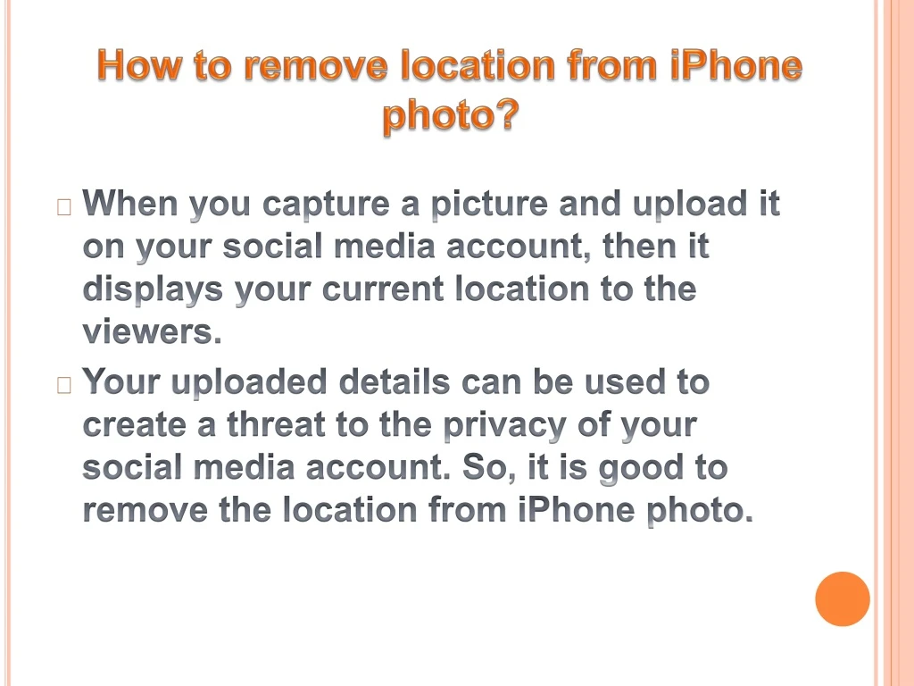 how to remove location from iphone photo