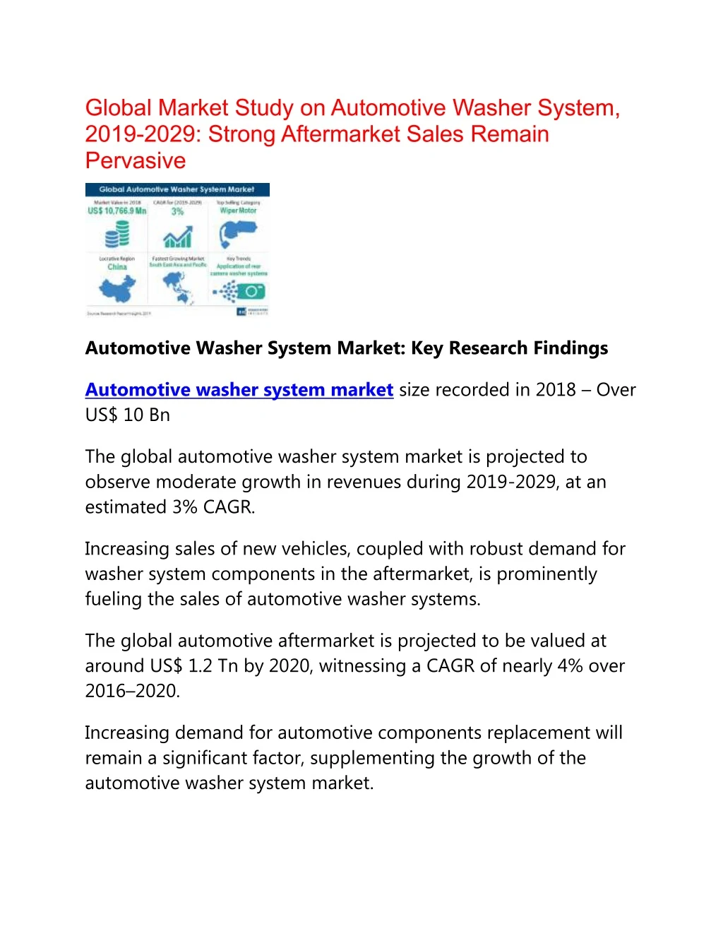 global market study on automotive washer system