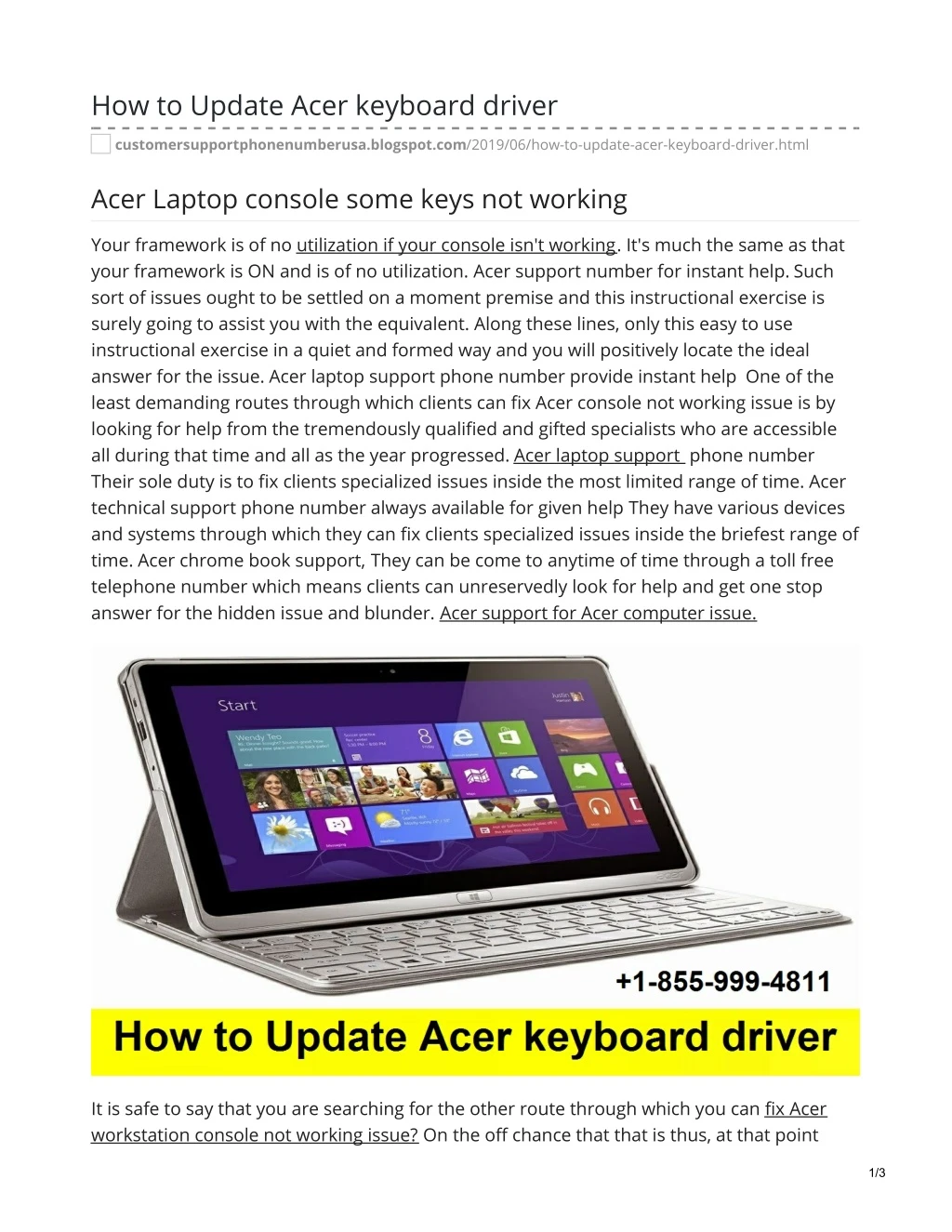 how to update acer keyboard driver