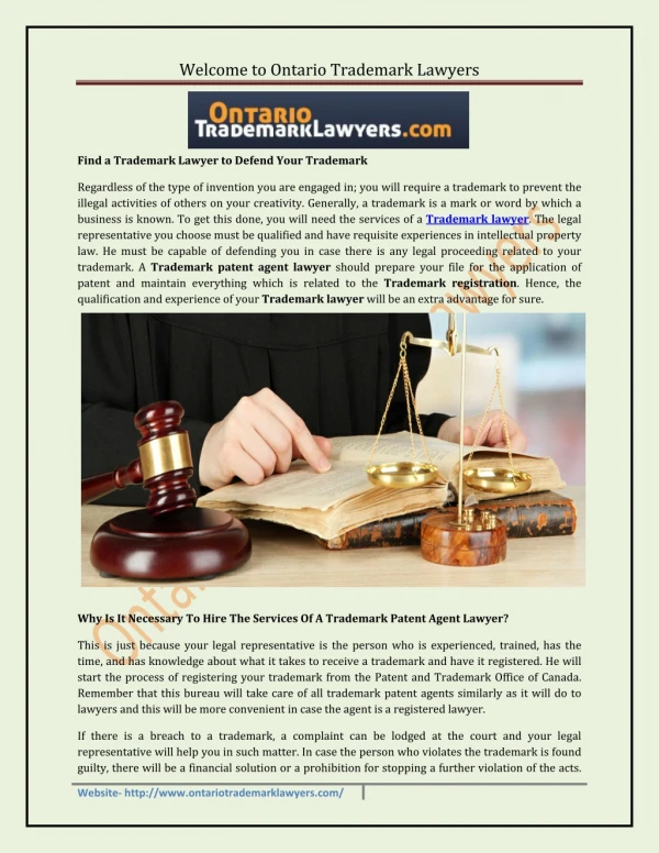 Services Of A Trademark Patent Agent Lawyer