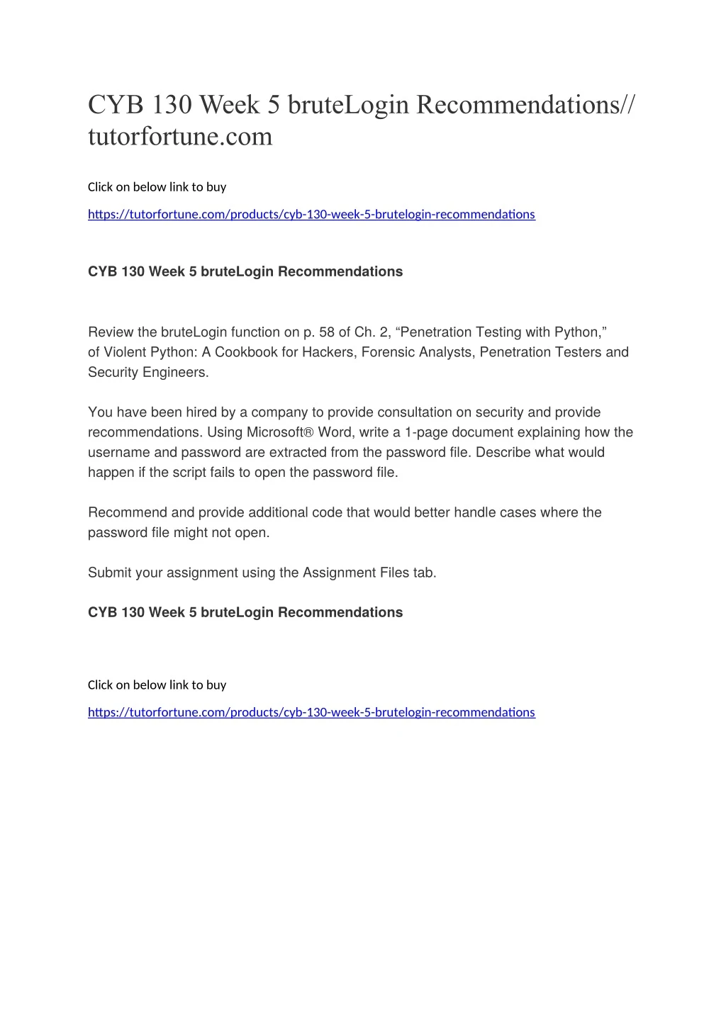 cyb 130 week 5 brutelogin recommendations