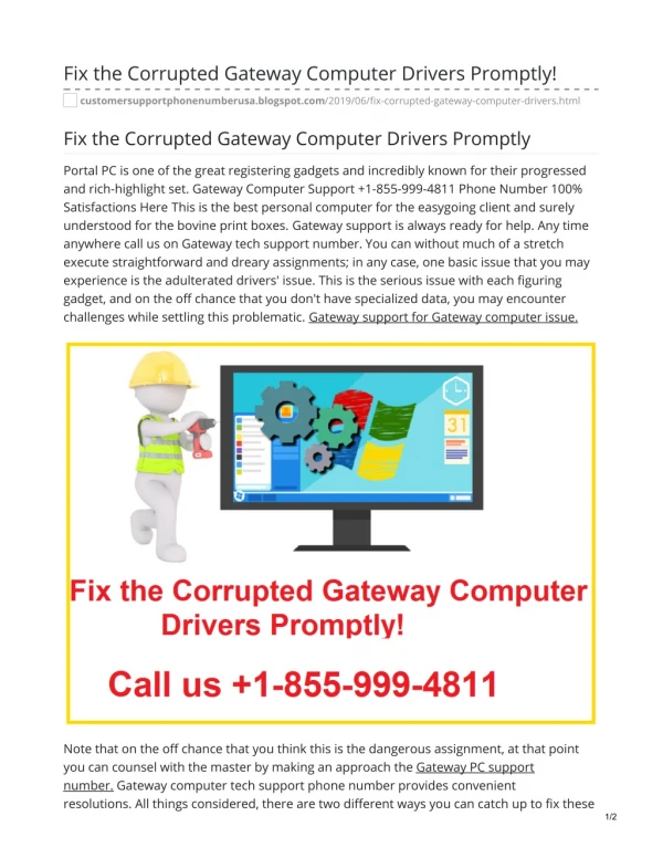 Fix the Corrupted Gateway Computer Drivers Promptly!
