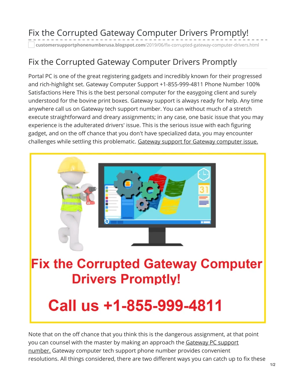 fix the corrupted gateway computer drivers