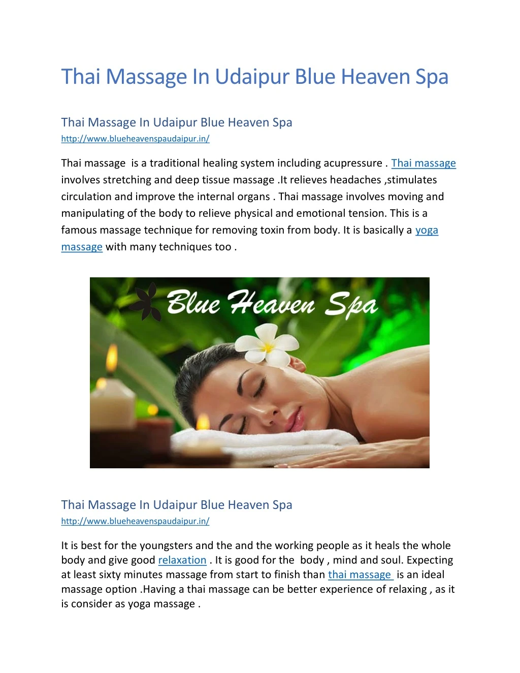 thai massage in udaipur blue heaven spa
