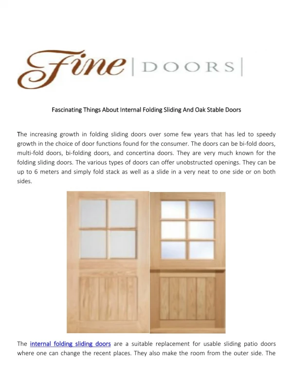 Fascinating Things About Internal Folding Sliding And Oak Stable Door