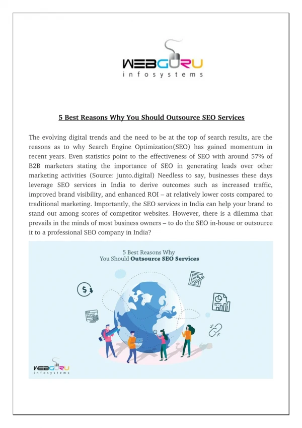 5 best reasons why you should outsource